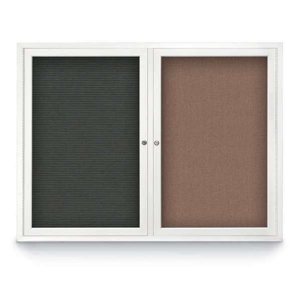 United Visual Products Corkboard, Cinnabar/Bronze, 18" x 24" UV429H-BRONZE-CINNABA